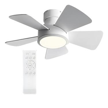 Imagem de Ventiladores De Teto Pequenos Com Luzes, Ventilador De Teto Com Controle Remoto, Ventilador De Teto Regulável Para Quarto De Pátio, Silencioso (Color : Style 2, Size : 30un)