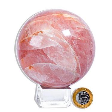 Imagem de Esfera Quartzo Rosa Pedra Bola Natural 9,8cm 1,53Kg Classe A - Cristai