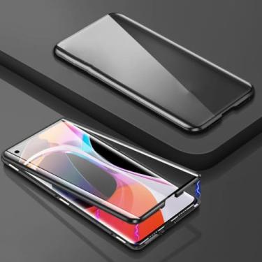Imagem de Capa de telefone magnética de metal para Samsung A54 A53 A52 A71 A51 A34 Capa de vidro dupla face para Samsung S23 S22 S21 Ultra Plus S20 FE, preta, para Samsung A23 4G