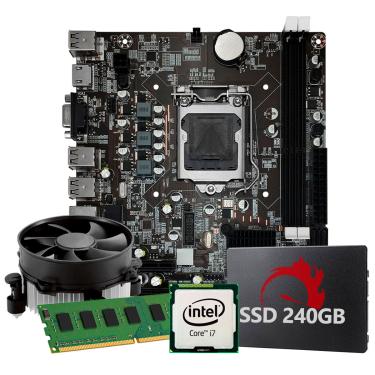 Imagem de Kit Upgrade Intel Core I7 3ª Geração, 8GB RAM, SSD 240GB, Conexões USB/VGA/HDMI/LAN/SOM