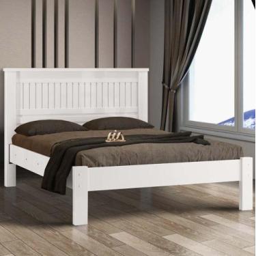 Imagem de Cama Casal Branca Com Colchão 138X188 - Fênix