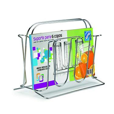 Imagem de Suporte Para 6 Copos Arthi | Praticidade no Dia a Dia | Escorredor Funcional | Organizador Versátil | Fabricação em Aço Durável | Anticorrosão | Otimização do Espaço | Harmonização com Ambientes