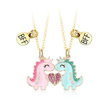 Imagem de Lezmoii Colar da Amizade, Colar de Melhor Amigo Combinando Magnética BFF para 2 Meninas Presentes de Amizade, Metal, Sem Pedra Preciosa