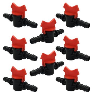 Imagem de BesNPT Válvula de irrigação por gotejamento de 5/20.3 cm serve para tubo de gotejamento de 1,5 cm Interruptor de desligamento em linha, válvula farpada para sistema de irrigação de jardim e gramado