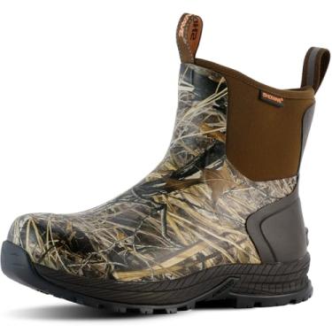 Imagem de Showave Botas de chuva masculinas impermeáveis de borracha para excursão, botas de lama isoladas para trekking, jardinagem, agricultura, acampamento, pesca e trabalho, Camuflagem, 44