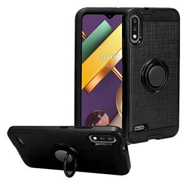 Imagem de CELZEN - Para LG K22, K32, K22+ Plus (LM-K200) - Capa de telefone com suporte de anel - RS2 preta
