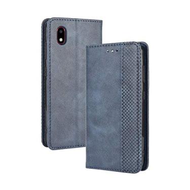 Imagem de Capa para ZTE Blade A3 2020, capa flip carteira de couro para ZTE Blade A3 2020, capa magnética retrô para celular, capa carteira com compartimentos para cartão