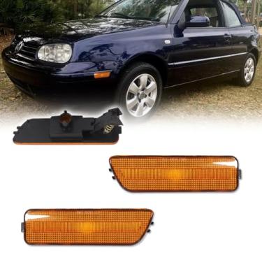 Imagem de GTINTHEBOX Lente âmbar para-choque dianteiro lateral conjunto de caixa de luz compatível com Volkswagen MK4 Golf GTI R32 Rabbit Jetta 1999-2005
