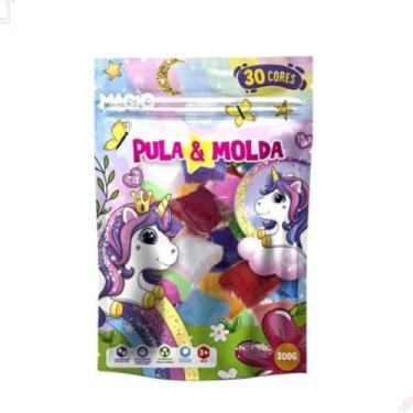 Imagem de Massa De EVA Pula E Molda Massinha Colorida 30 Cores Infantil Unicórnio