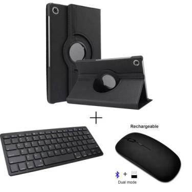 Imagem de Capa Case Giratória + Teclado Bluetooth + Mouse Bluetooth Para Tablet 