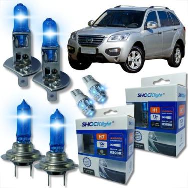 Imagem de Kit lâmpada shocklight super branca farol alto baixo e lanterna h1 h7 