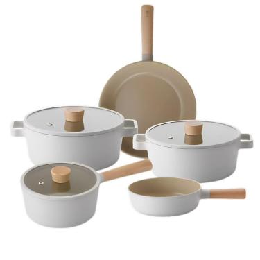 Imagem de Fika - Conjunto Panelas 5 Peças Indução Neoflam Pérola Alumínio Injetado com Revestimen...