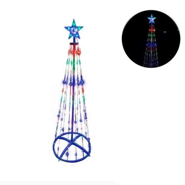 Imagem de Árvore de Natal Led Cone com Ponteira Luzes Coloridas 1,5M