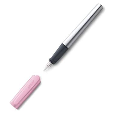 Imagem de LAMY nexx rose – Caneta tinteiro com grip antiderrapante e pena de aço polido tamanho M - corpo triangular em alumínio - incluindo cartucho LAMY T 10 azul