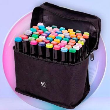 Imagem de Canetinhas Kit 60 Unidades Coloridas Linha Profissional Arco-Íris - BE