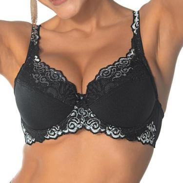 Imagem de Sutiã Sustentação DeMillus 74531 Renda, Preto, 52