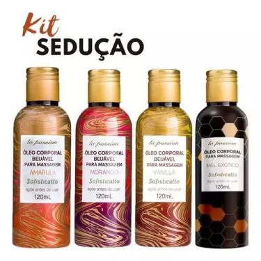 Imagem de Kit 1 Óleo Beijável Para Massagem Sensual Sabores Morango Amarula Vani