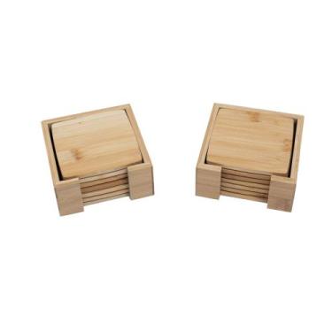 Imagem de Kit Porta Copos de Bambu Quadrado 12 Peças - Oikos, U, NATURAL