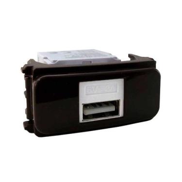 Imagem de  compose módulo tomada carregador keystone usb preto  - weg