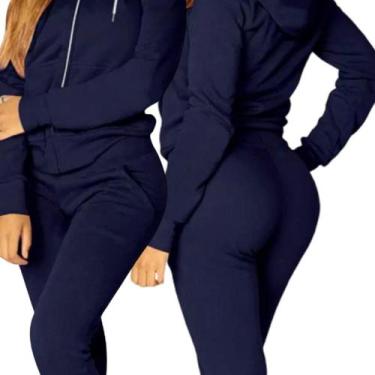 Imagem de Conjunto  Moletom  Feminino Agasalho Blusa de frio Calça inverno  - Gi