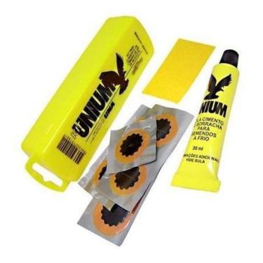 Imagem de Kit Estojo De Remendo Conserto Camara De Ar Bicicleta + Cola - UNIUM