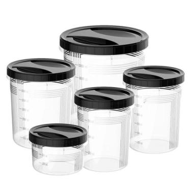 Imagem de Kit 5 Conteineres Tampa de Rosca Alimentos Mantimentos Pote - Uninjet,