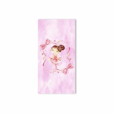Imagem de Painel Vertical de Tecido Sublimado Bailarina Aquarela Rosa 100x200cm 