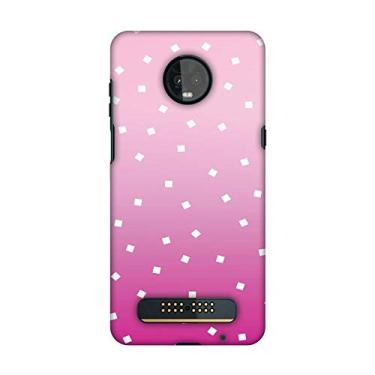Imagem de AMZER Capa protetora rígida de encaixe com design feito à mão e slim fit para Motorola Moto Z3 Play - Pink Bits HD Color