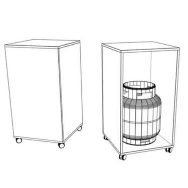 Imagem de Suporte Funcional Para Filtro De Água Esconde Botijão De Gás - Montala