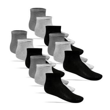 Imagem de Kit 12 Pares Meia Cano Curto Unissex Atacado - Cores - Planeta Meias, 