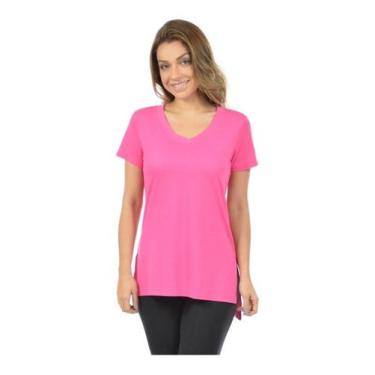Imagem de Blusa Feminina Longa Mullet Gola V Longline Tj - Vesttuario, Rosa, M