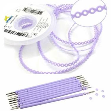 Imagem de Kit 10 elastic bengala lilás + 1 corrente lilás médio 1,5m - Morelli