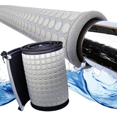 Imagem de Helba Capa de corrimão de piscina – Capas de neoprene com zíper para alça de piscina de 2,5 m, trilhos de mão resistentes a deslizamento para entrada de piscina no solo, mangas de trilhos para