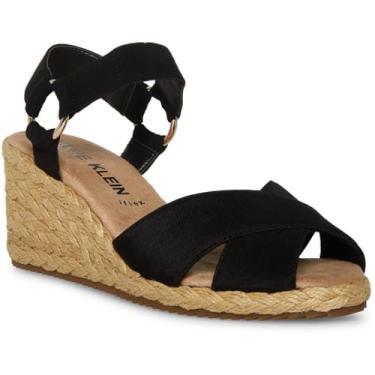 Imagem de Anne Klein Sandália feminina Ellis Wedge, Preto elástico, 40