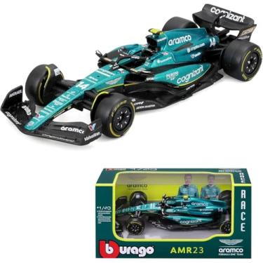 Imagem de Bburago 1/43 - F1 Aston Martin Aramco F1 Team AMR23 2023 Collection Racing Alloy Car Die Cast Car Model (#18 Lance Stroll)