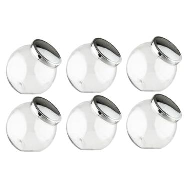 Imagem de Kit 6 Baleiro Plástico 1200ml Com Tampa de Rosca Pote Doces (Cromado)