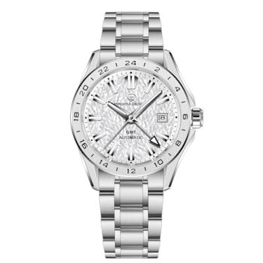 Imagem de SUZAKU Pagani Design GMT Relógio Mecânico Automático Masculino Aço Inoxidável Vidro Safira 100 metros À Prova D'água Luminoso Mostrador de Data Casual Negócios Relógio Masculino, Branco, Moderno