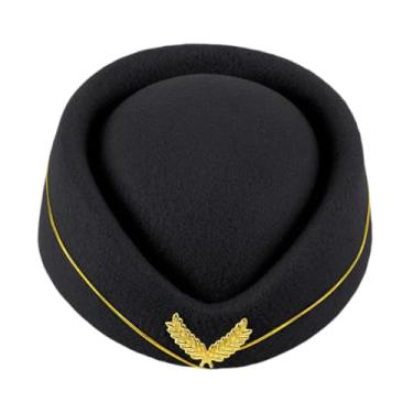 Imagem de Tachiuwa Chapéu de boina Cosplay chapéu de aeromoça para festa favor palco desempenho festivais, Preto