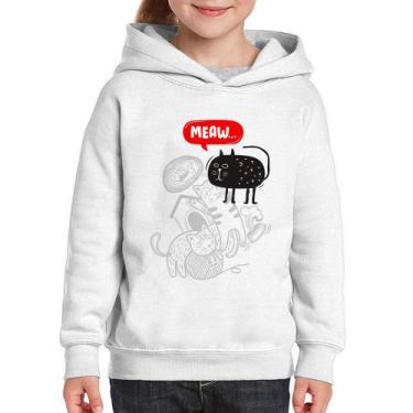 Imagem de Moletom Infantil Meaw - Foca na Moda, Branco, 4