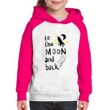 Imagem de Moletom Infantil To the moon and back - Foca na Moda, Branco, Rosa, 4
