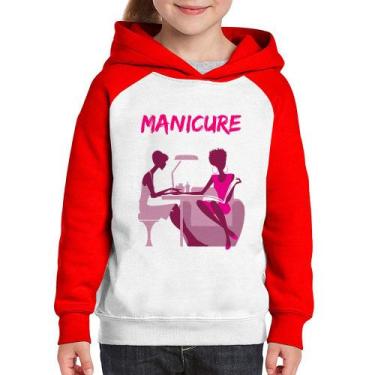 Imagem de Moletom Infantil Manicure - Foca na Moda, Branco, Vermelho, 10