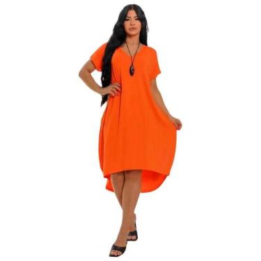 Imagem de Vestido Saruel Midi Blogueira Manga Com Bolsos Moda Feminina - CLICKYB