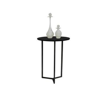 Imagem de Mesa de Centro ou Canto redonda Alice Preto alt 60cm - Casa Donne, Pre