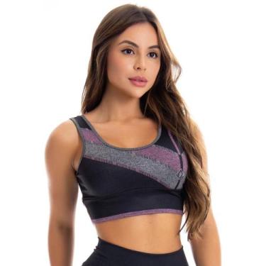 Imagem de Top Cropped Fitness Academia Sublimada Estampada - T0574 - Tarelles, E