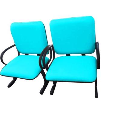 Imagem de 02 Cadeiras para Escritório para Obesos até 250kg Verde - Design Offic