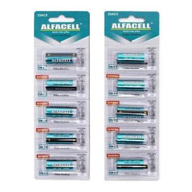Imagem de Kit Pilha 23a Alfacell Alcalina 12v A23 2 Cartelas 10 Unidades