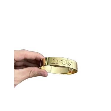 Imagem de Bracelete 20mm deus - banhado a ouro 18k - Tojoia18K, 60cm, 70cm