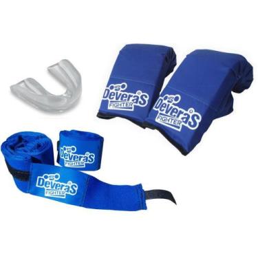 Imagem de Kit boxe infantil com luva de boxe infantil + bandagem para luta muay 