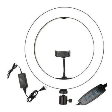 Imagem de Ring Light Led 35cm Controle Cor E Luz Com Tripé Iluminador - OEM, 110