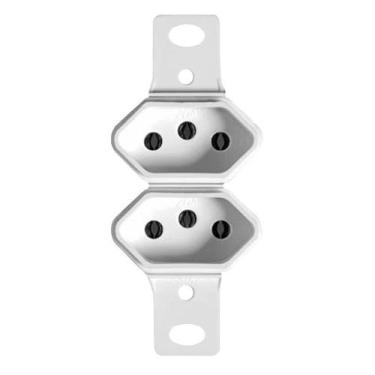 Imagem de Módulo 2 Tomadas Simples Embutir 20a Condulete Branco Ilumi